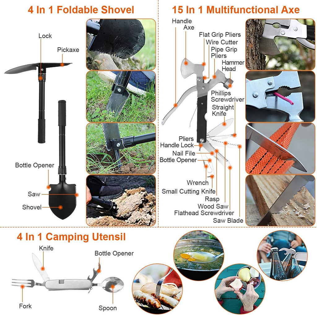 125Pcs Survival Kit for Outdoor Adventures - Professional Emergency Gear & Tactical First Aid Supplies for Camping, Hiking, and Hunting