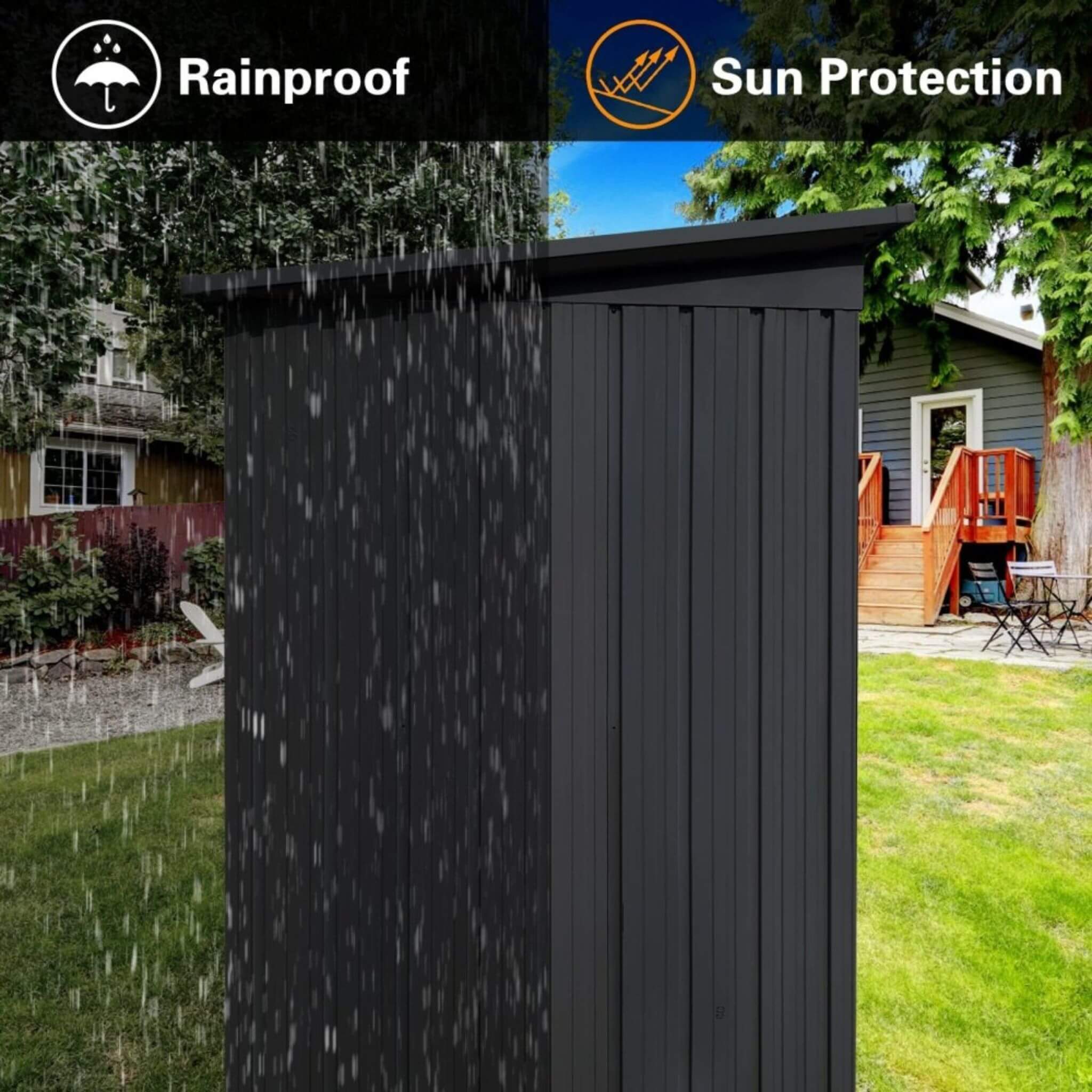 [04X06FT] Alora Premium Small Outdoor Metal Garden Storage Shed (SAK67084)