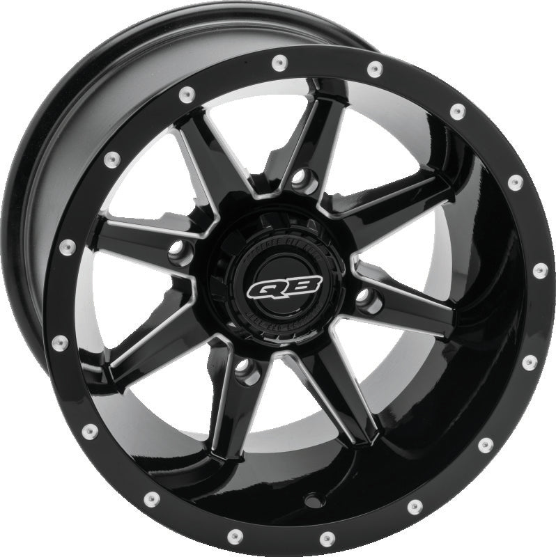 QuadBoss, QuadBoss Slicer 14x10 PowerSports Wheel - 4/137 Bolt Pattern with Black Center Caps