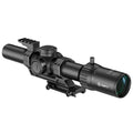 PINTY  1-10x28 FFP LPVO Rifle Scope with Red & Green Illuminated Reticle, Self-Locking Turrets & Cantilever Mount for Picatinny Rail