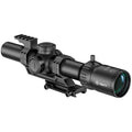 PINTY  1-6x24 FFP LPVO Rifle Scope with Red & Green Illuminated Reticle, Self-Locking Turrets & Cantilever Mount for Picatinny Rail