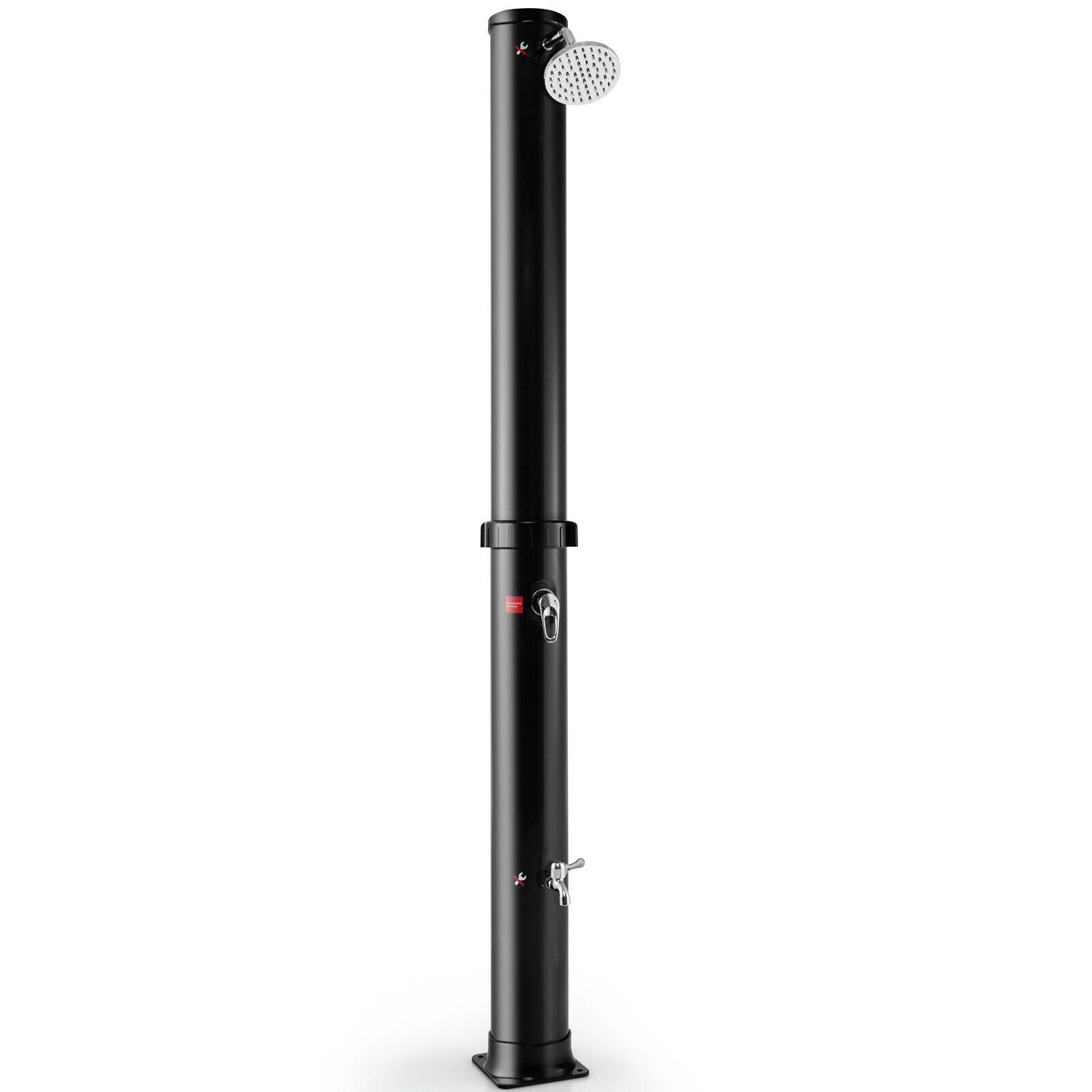 7.2 Feet Solar-Heated Outdoor Shower with Free-Rotating Shower Head