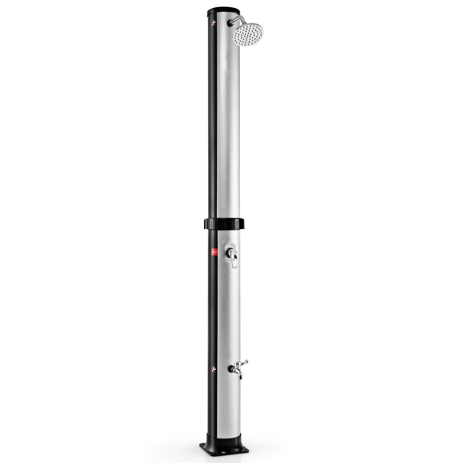 7.2 Feet Solar-Heated Outdoor Shower with Free-Rotating Shower Head