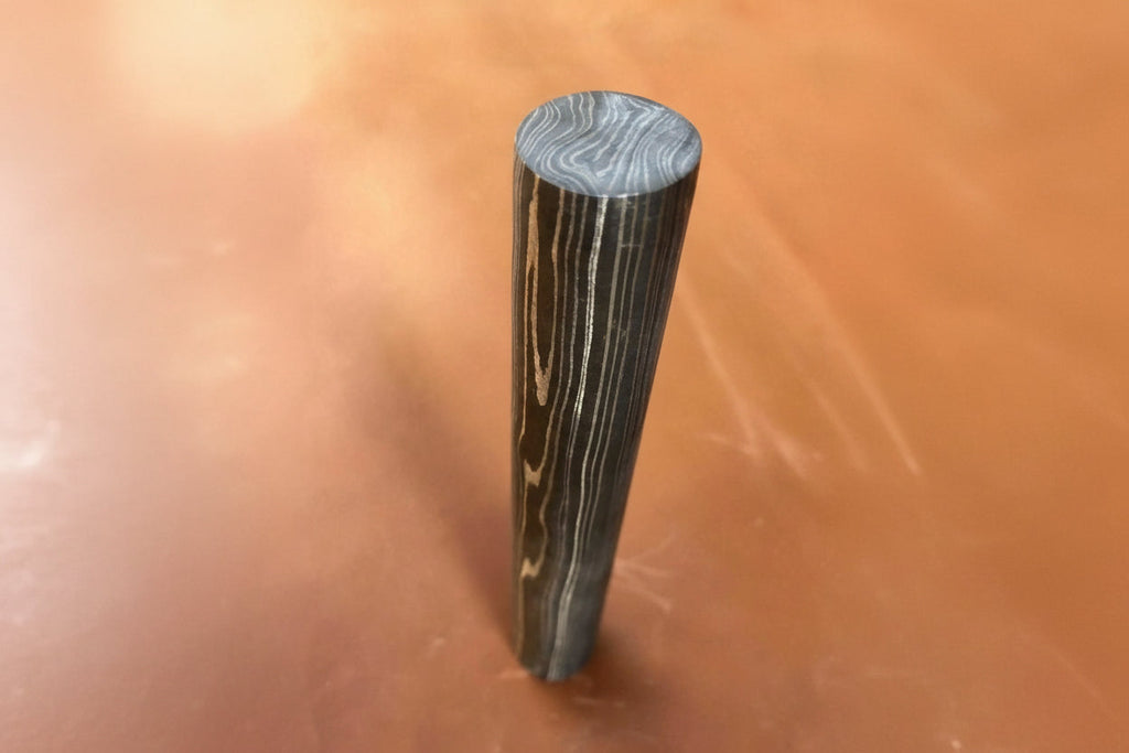 5 Inch Damascus Steel Round Bar Rod for Ring Making Material