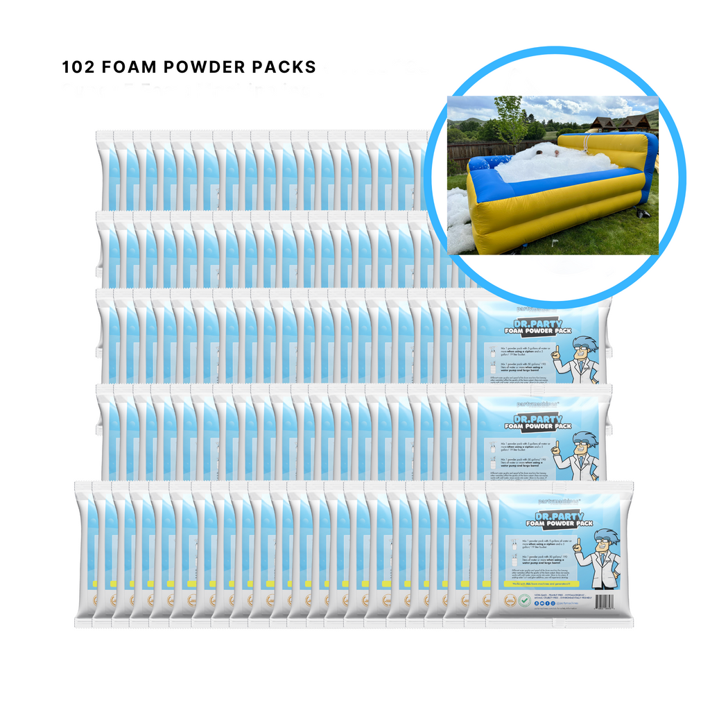 FOAM POWDER PACKS – 102 PACKS + All in one backyard foam pit