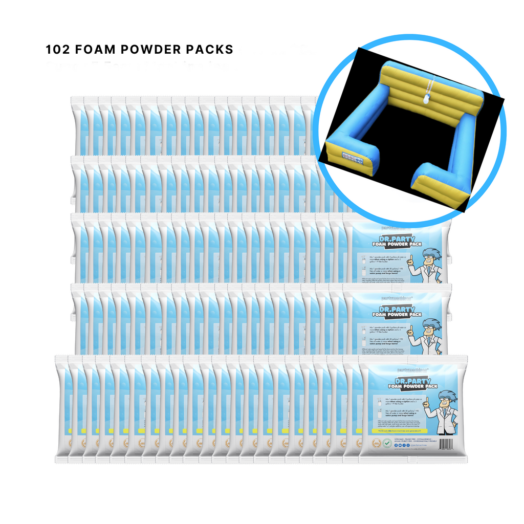 FOAM POWDER PACKS – 102 PACKS + All in one backyard foam pit