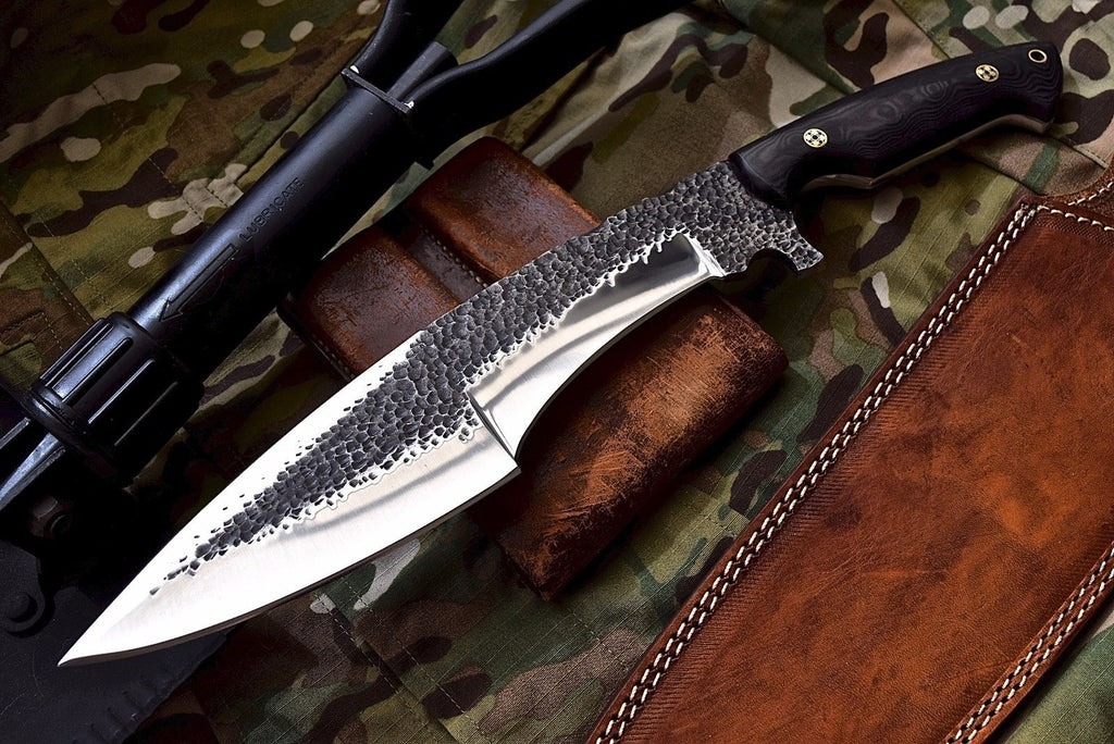Custom Handmade Hunters Knife with Leather Sheath