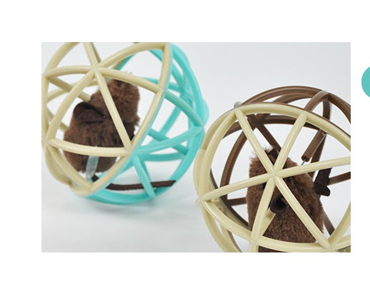 Pet Vocalizing Cat Toy Ball Cage