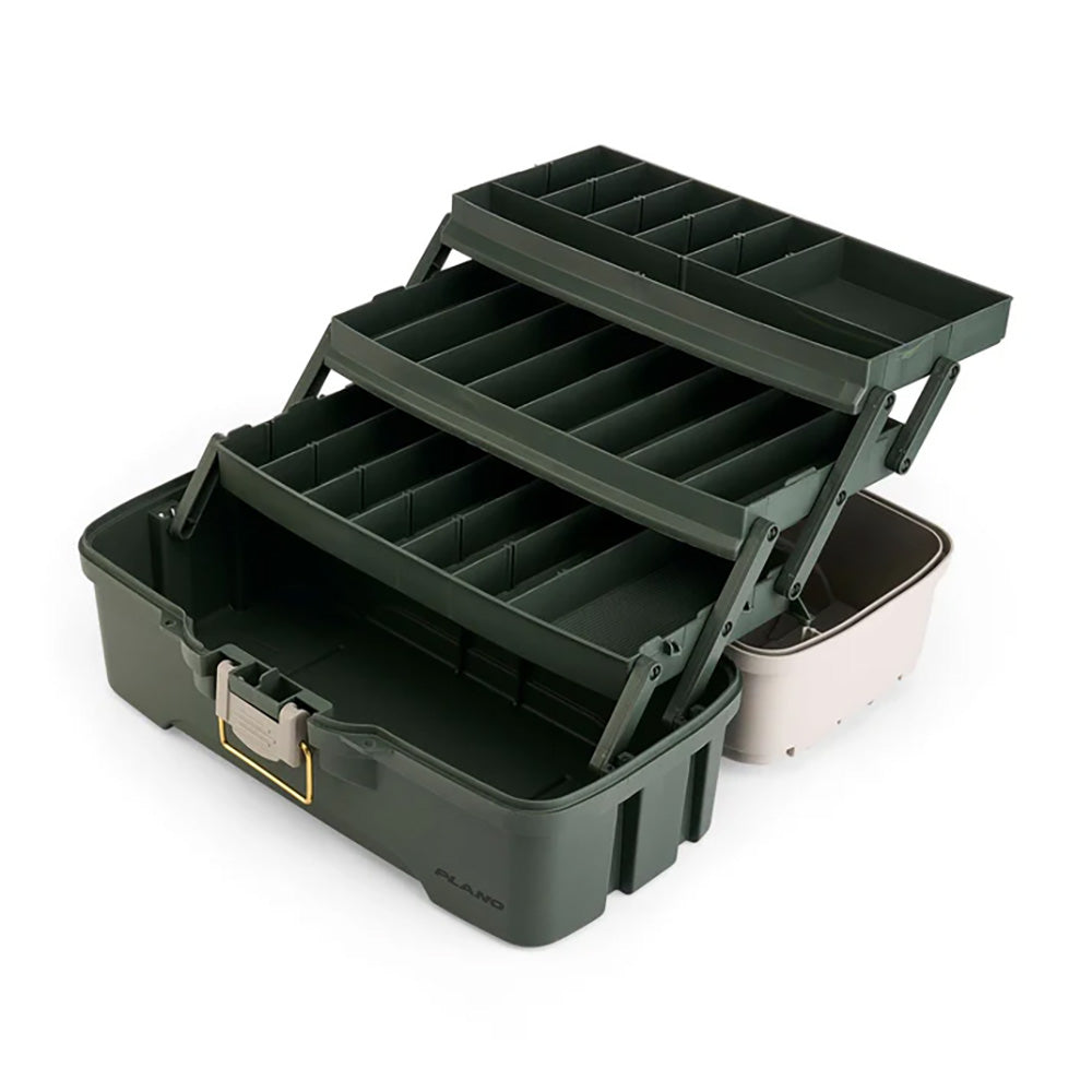 Plano Three-Tray Tackle Box - Green/Tan