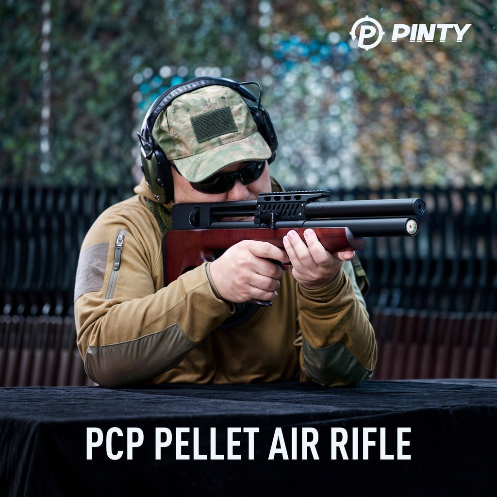 Pinty Thumper - 9 Pellet .22Cal Bullpup PCP Air Gun High Power for Small Game Hunting Shooting