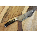 12″ Twisted Pattern Damascus Chef Knife — Steel Bolster & Polished Pommel