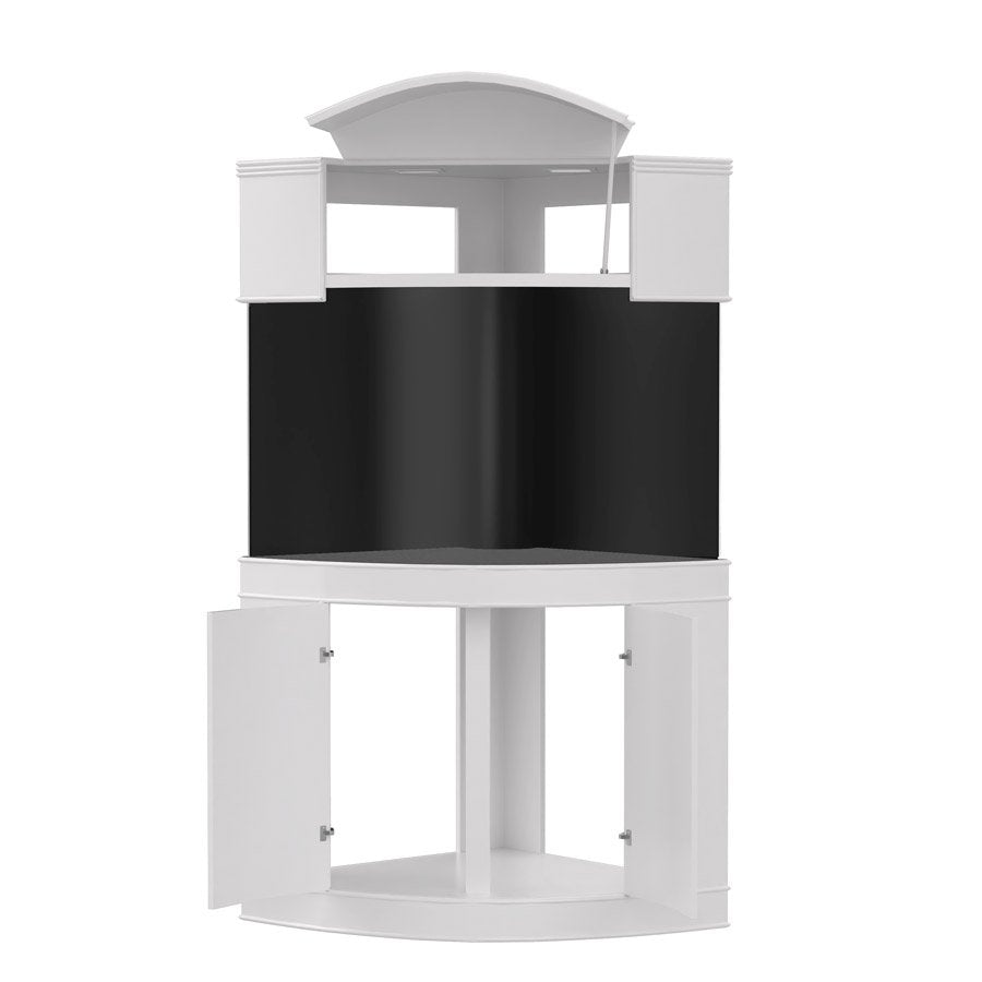 250g Corner ¼ Cylinder Glass Aquarium Ensemble in Abyss Black