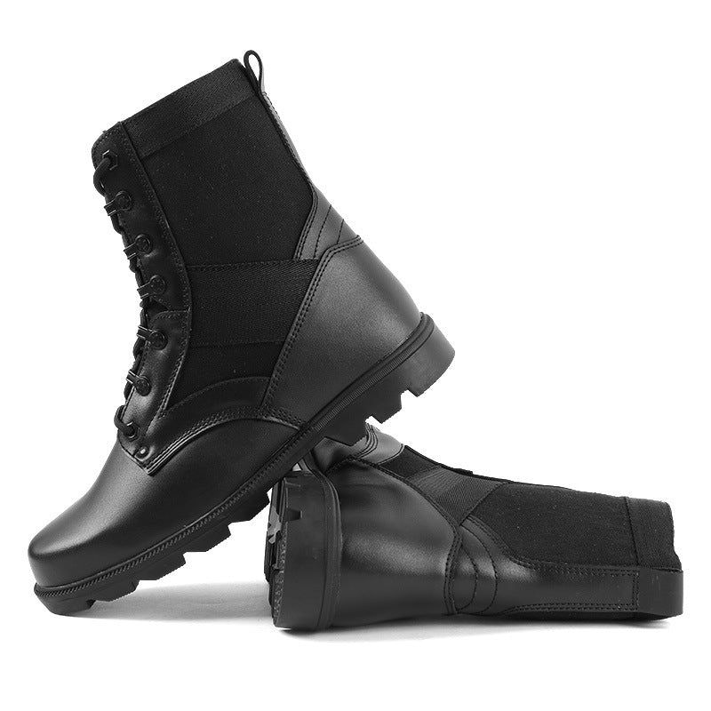Black Leather Combat Boots for Men and Women - Durable, Stylish, and Comfortable
