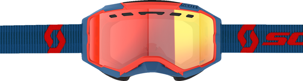 SCOTT Fury Snow Cross Goggle - Dark Blue/Neon Red - Light Sensitive Red Chrome 278604-7698341