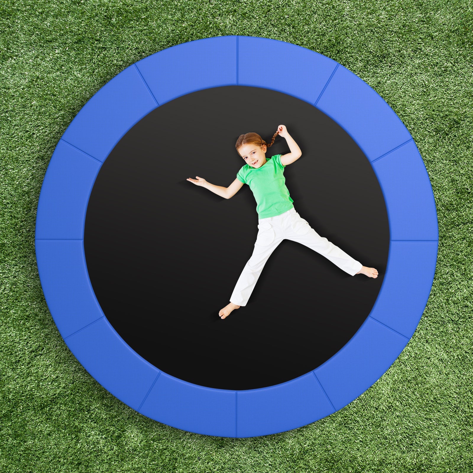 16 Feet Trampoline Pad Replacement Safety Pad with Fixing Straps (Blue)