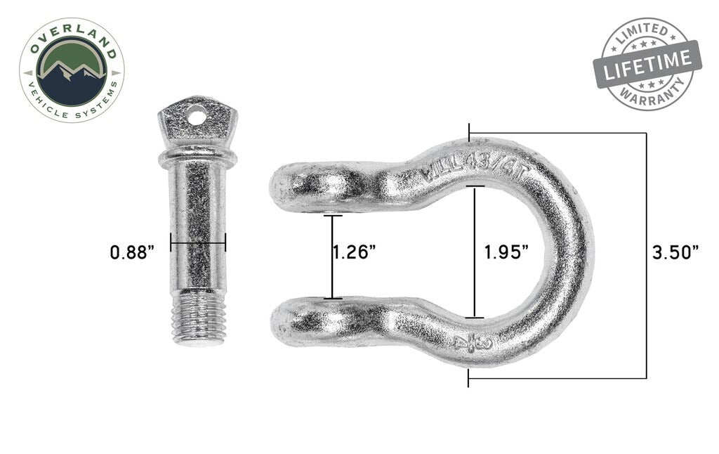 OVS 3/4" D Ring Shackle 4.75 Ton