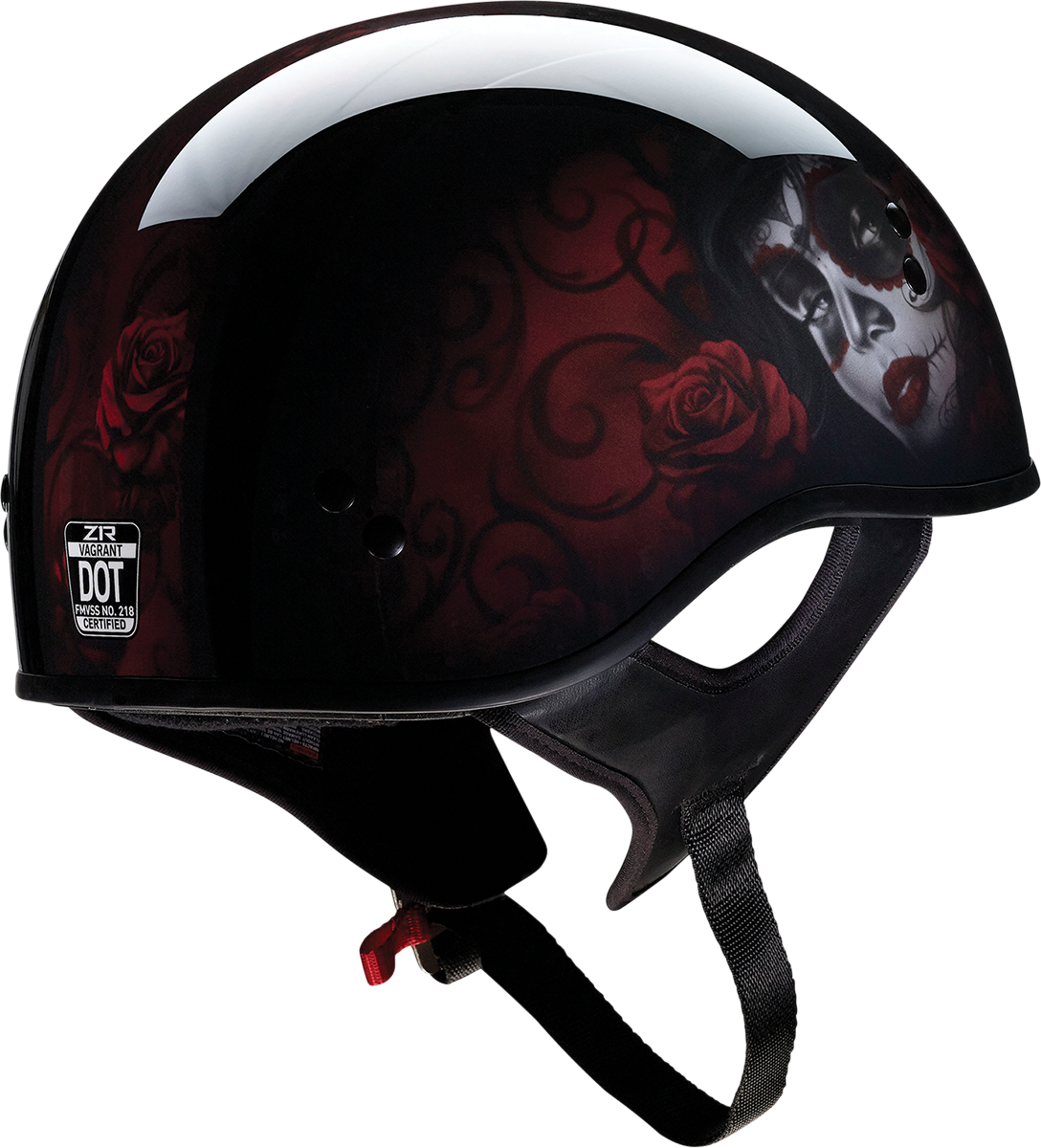 Z1R, Z1R Vagrant Helmet - Red Catrina, Black/Red, XL - Part Number 0103-1317