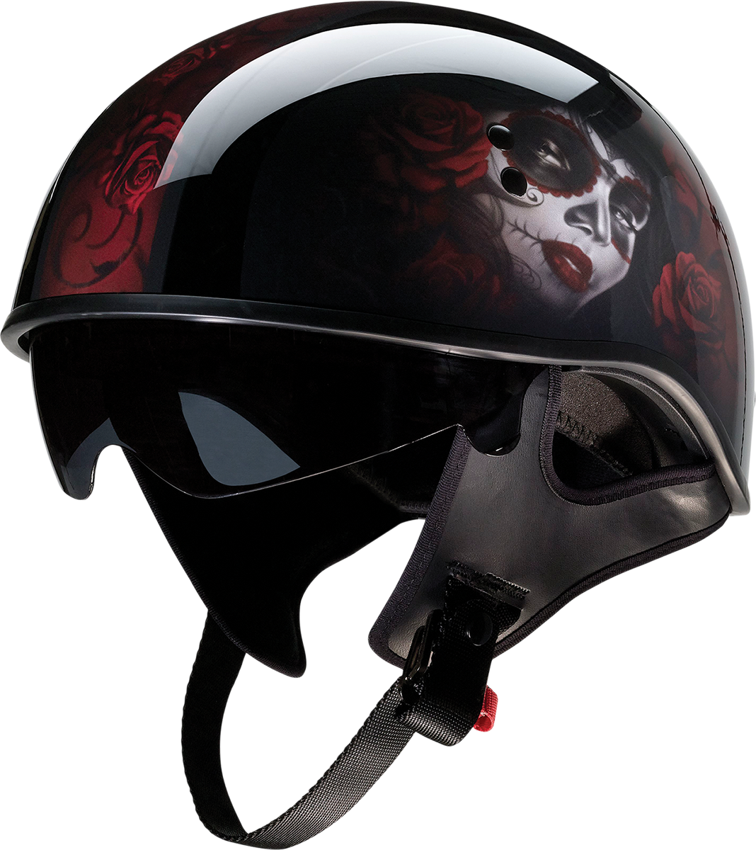 Z1R, Z1R Vagrant Helmet - Red Catrina with Black/Red Finish, Medium (Part Number 0103-1315)