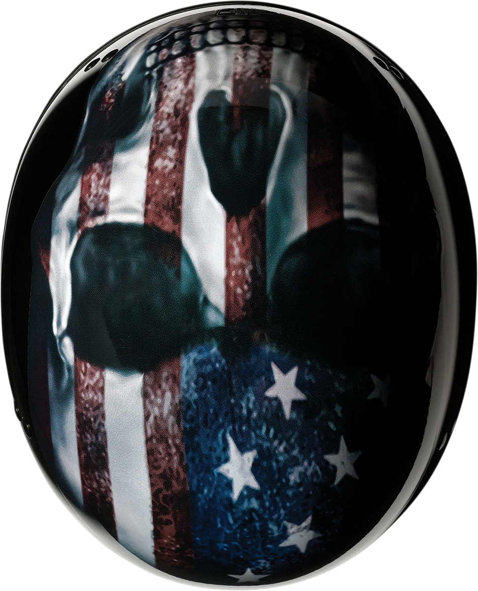 Z1R, Z1R Vagrant Helmet USA Skull Black Small 0103-1308 - Motorcycle Helmet with Drop-Down Sun Visor and Removable Liner