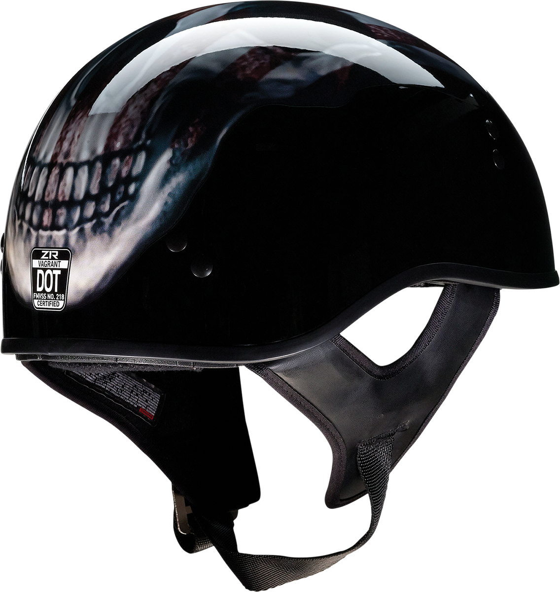 Z1R, Z1R Vagrant Helmet USA Skull Black Medium - Part 0103-1309