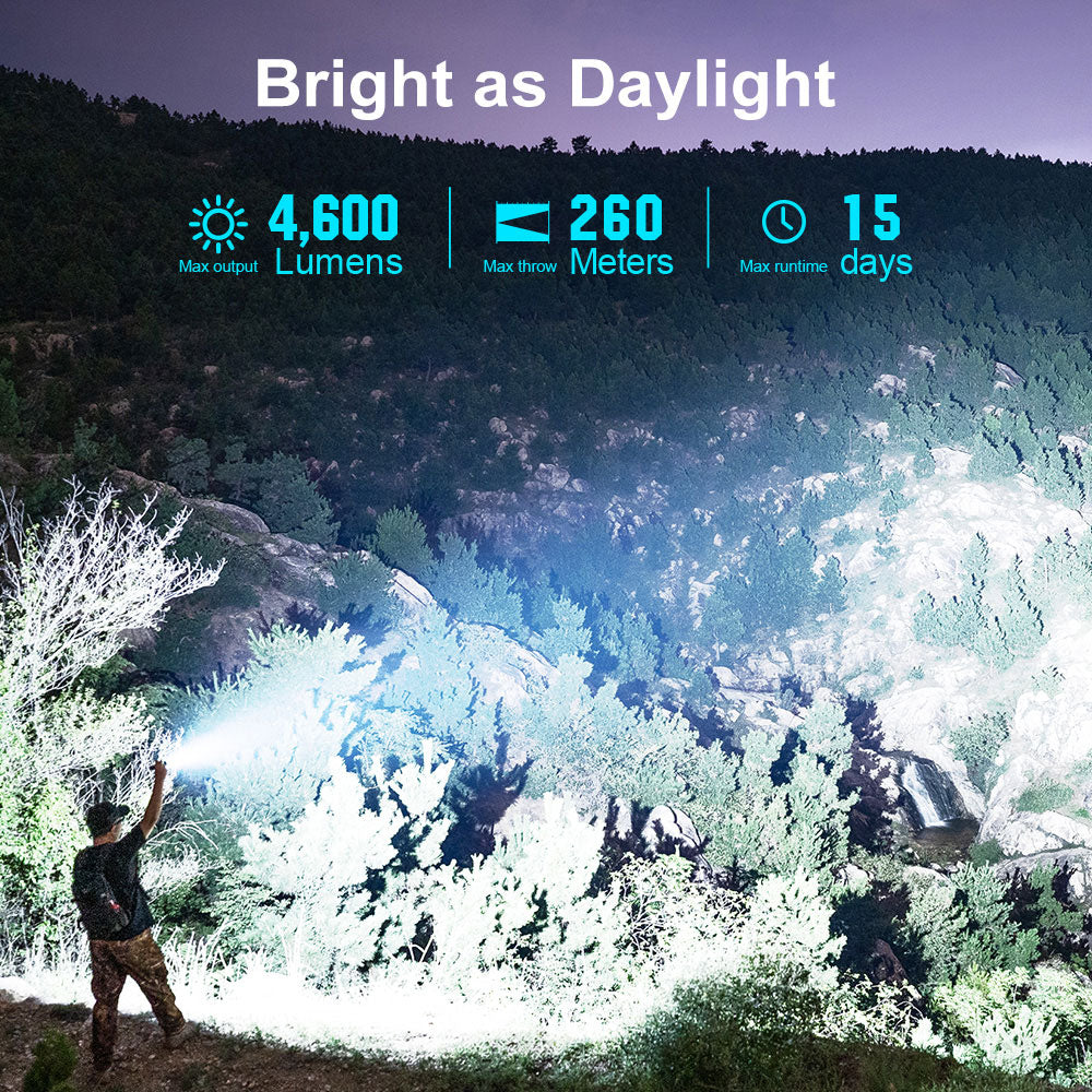 Olight Seeker 4 Pro Rechargeable Flashlight 4600 Lumens USB-C Magnetic Charging