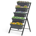 5-Tier Raised Garden Bed with Water Drainage for Flowers Vegetables