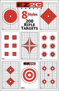 200 EZ2C Targets 8 Rifle Styles Package Paper Shooting Targets for Range 11”x17” USA MADE