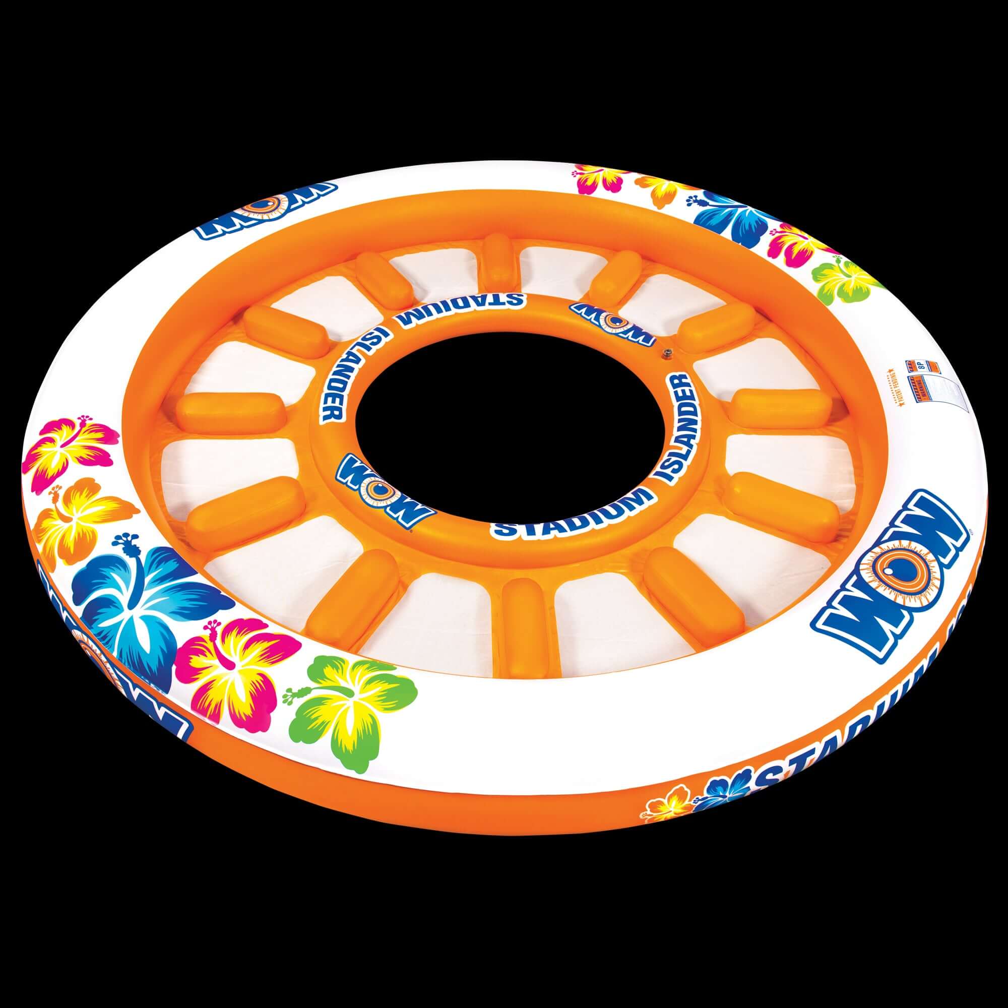 WOW Watersports Floating 12 Person Stadium Islander Water Lounge and