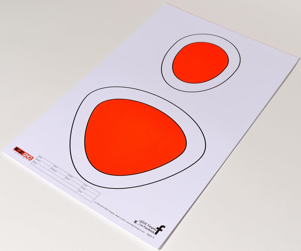 EZ2C Targets Style 4: Silhouette Paper Shooting Targets 11”x17” USA MADE