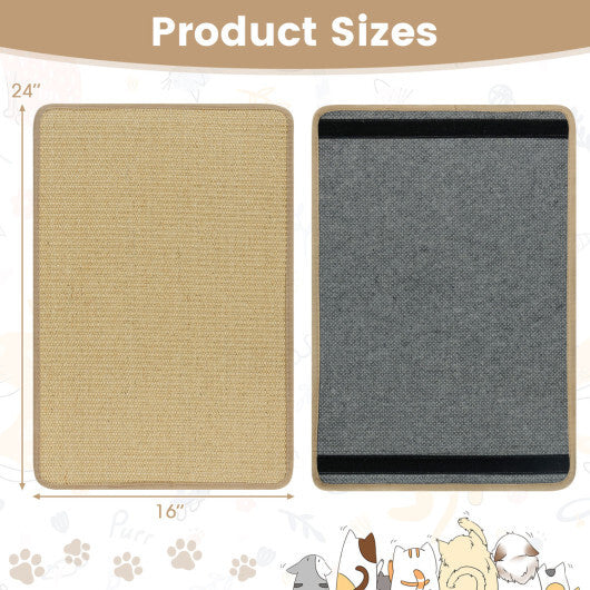 12 Pieces Cat Scratcher Mat Set 24  x 16 Inch Natural Sisal Pads
