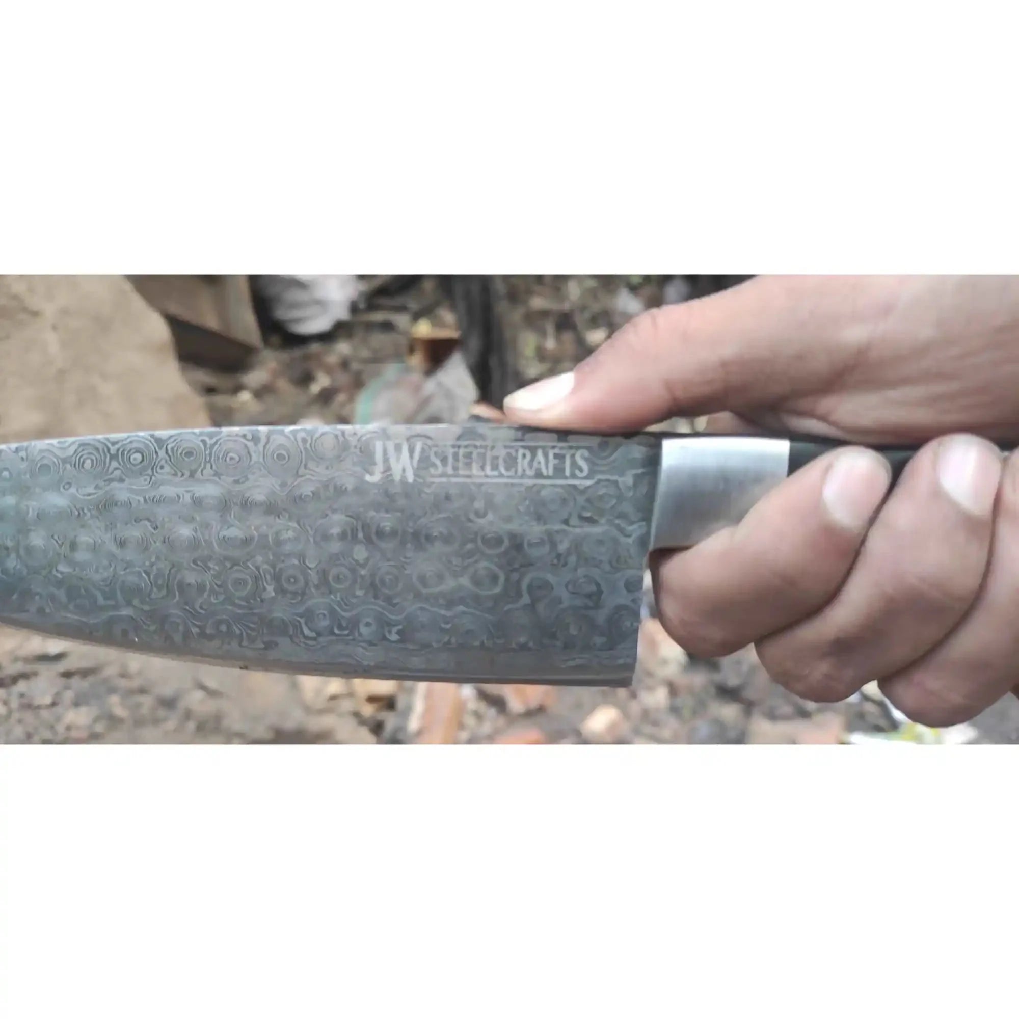 2-Piece Hand-Forged Chef Knife Pair — Pattern-Welded Damascus with Black Micarta Handles (Professional Set)