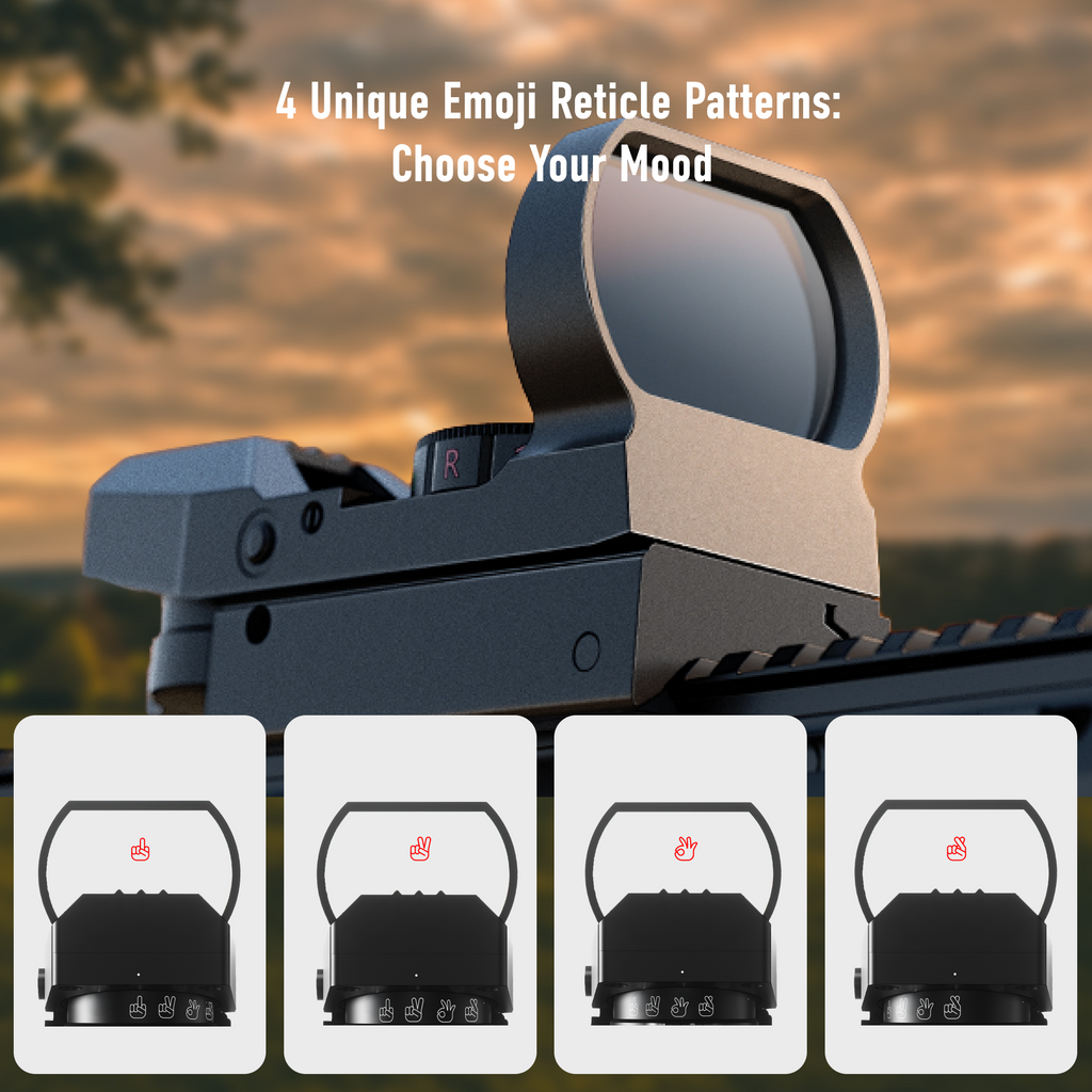 Pinty 4-in-1 Hand Gesture Reticle Red/Green/Blue Dot Sight, 1X24X34 Reflex Sight with 21mm Rail