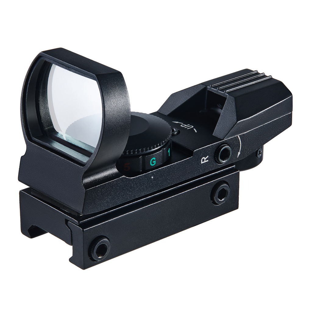 Pinty 4-in-1 Tactical Reticle Red/Green/Blue Dot Sight, 1X24X34 Reflex Sight with 21mm Rail