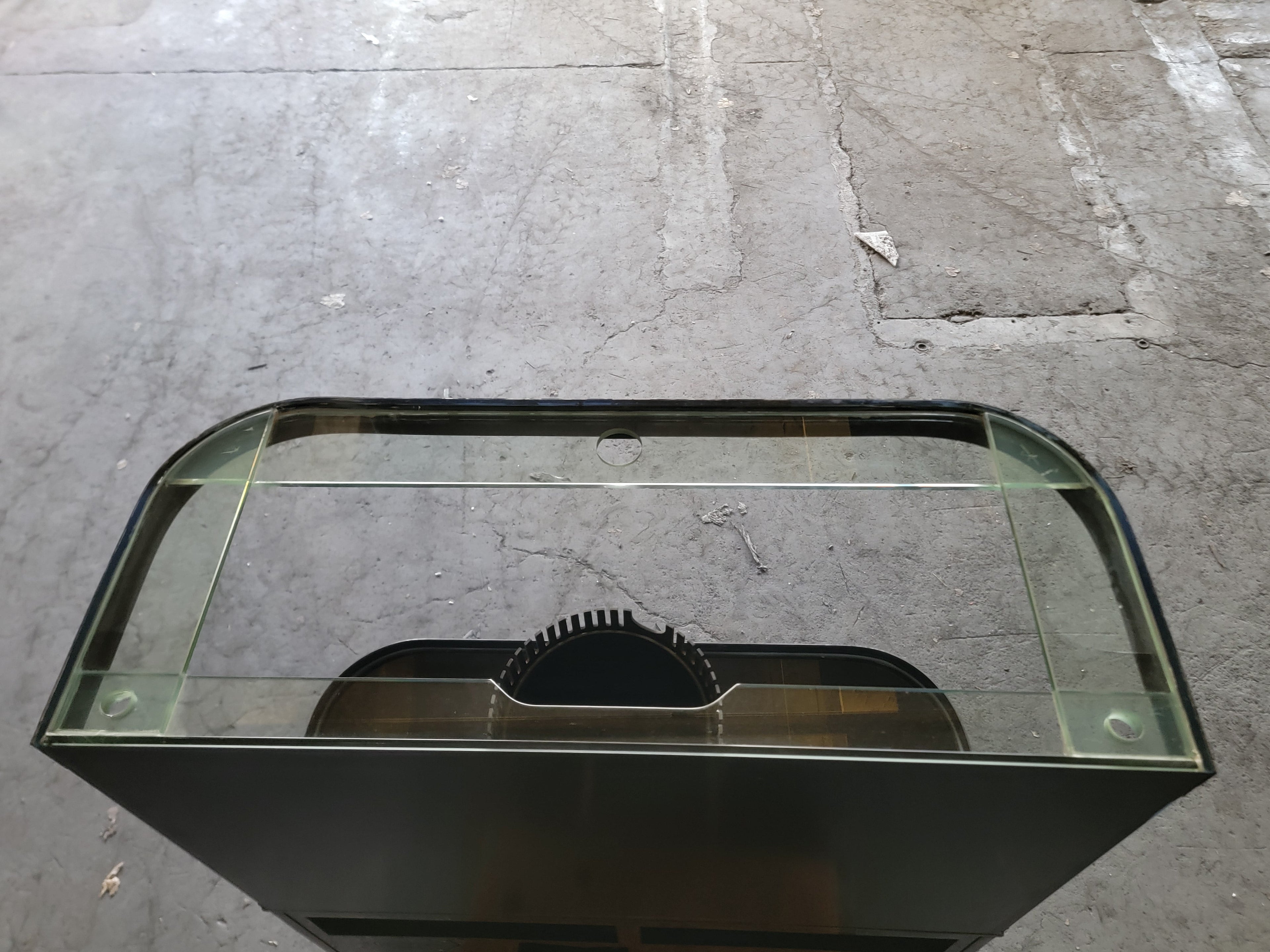 120g Curved Panoramic Flat Bowfront Glass Reef-Ready Aquarium in Gloss Black Stand