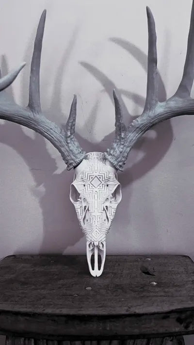 Graphic Whitetail "Maze Runner" Antler Mount