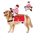 Dog Rider Costume with Adjustable Straps & Plush Saddle