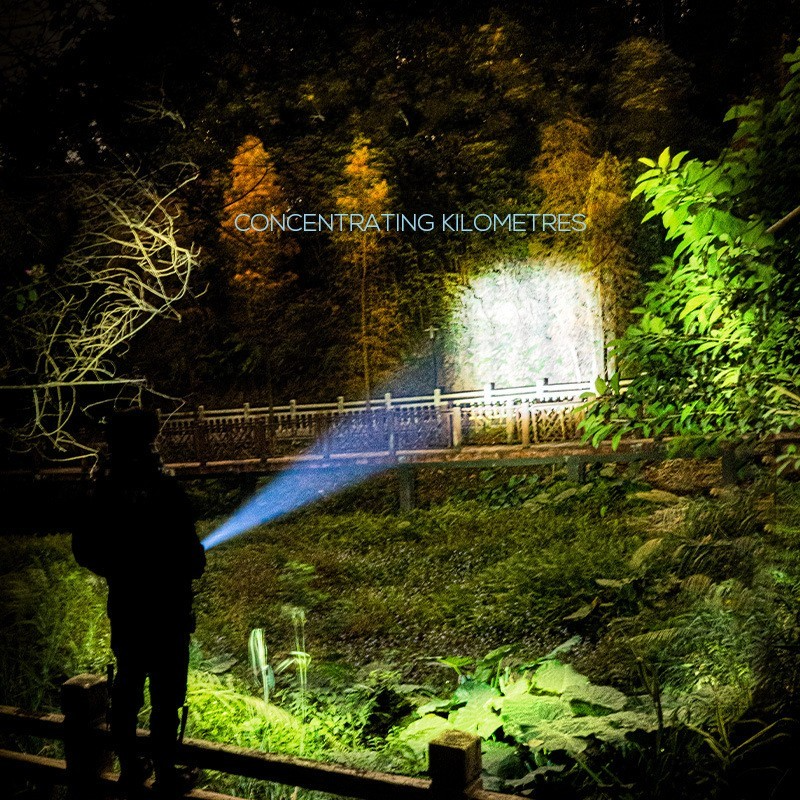 New Telescopic Zoom Glare Flashlight USB Charging Compact Portable Spotlight Long-Range Floodlight Outdoor Lighting