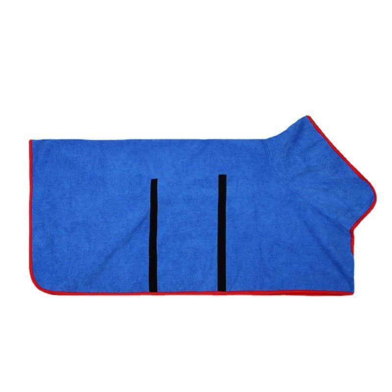 Pet Bathrobe Fast Drying Towel Microfiber Absorbent Soft Bath Robe Adjustable Towel Grooming Coat For Small Medium Large Dog