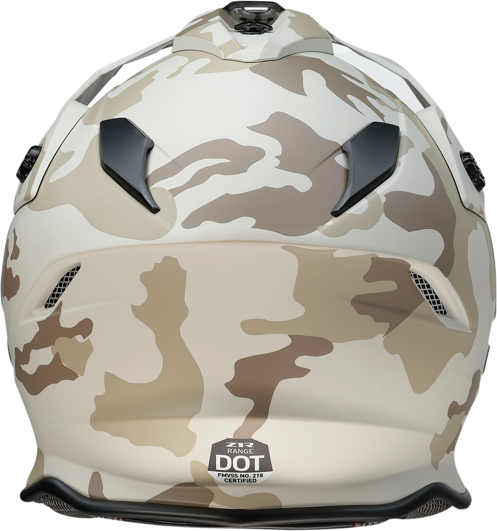 Z1R, Z1R Range Helmet - Camo Desert Medium with Polycarbonate Shield and Drop-Down Sun Visor