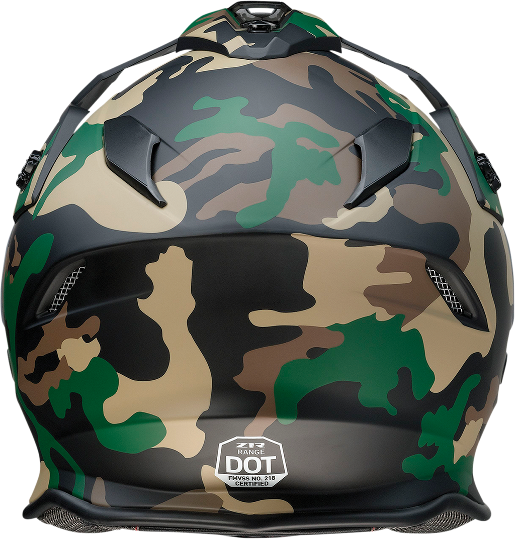 Z1R, Z1R Range Helmet - Camo Woodland XL with Polycarbonate Shields and Adjustable Visor