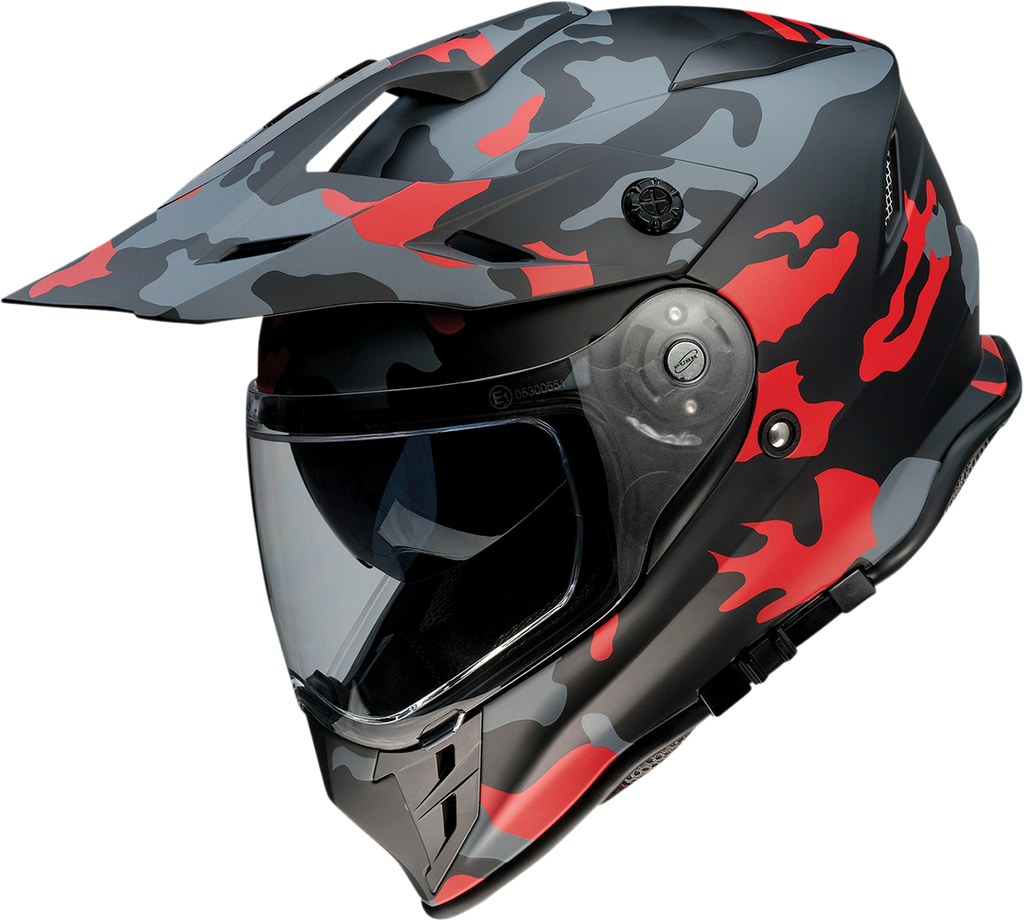 Z1R, Z1R Range Helmet - Camo Red, Small (Part #0140-0094) | Versatile Motorcycle Helmet with Sun Visor and Removable Lining