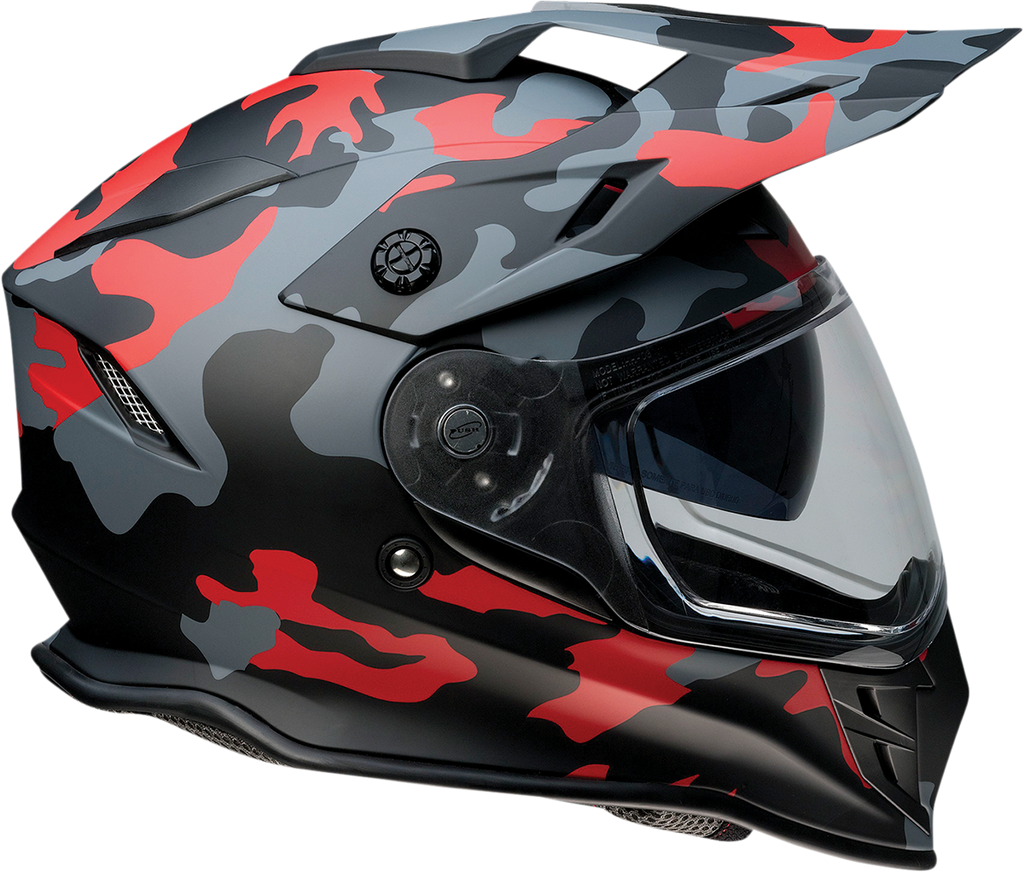 Z1R, Z1R Range Helmet - Camo Red, Small (Part #0140-0094) | Versatile Motorcycle Helmet with Sun Visor and Removable Lining