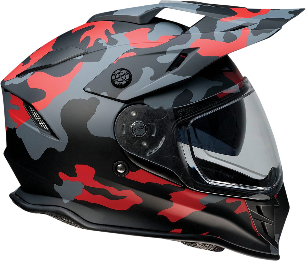 Z1R, Z1R Range Helmet - Camo Red, Small (Part #0140-0094) | Versatile Motorcycle Helmet with Sun Visor and Removable Lining