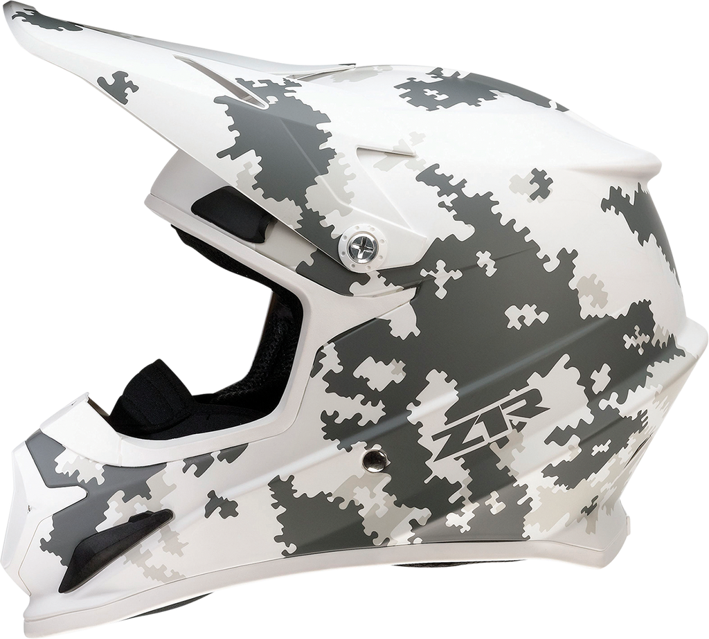 Z1R, Z1R Rise Snow Helmet - Digi Camo White/Gray, 2XL - Injection Molded Polycarbonate Shell with Open Flow Ventilation