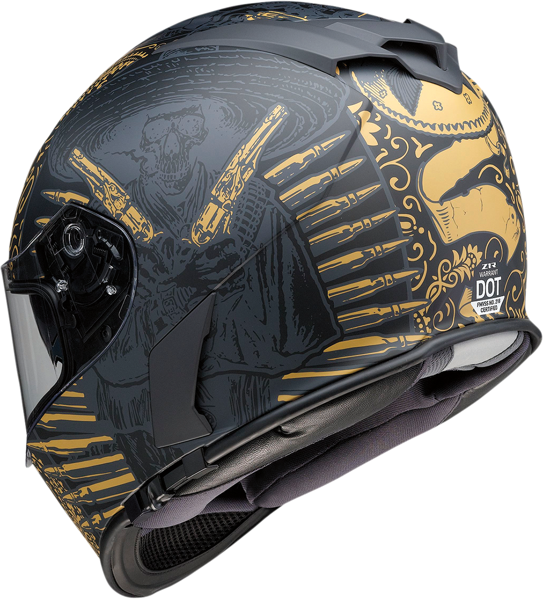 Z1R, Z1R Warrant Helmet - Sombrero Black/Gold XL (Part #0101-14174)