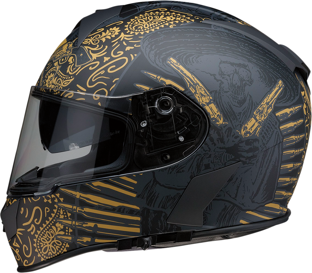 Z1R, Z1R Warrant Helmet - Sombrero Black/Gold XL (Part #0101-14174)