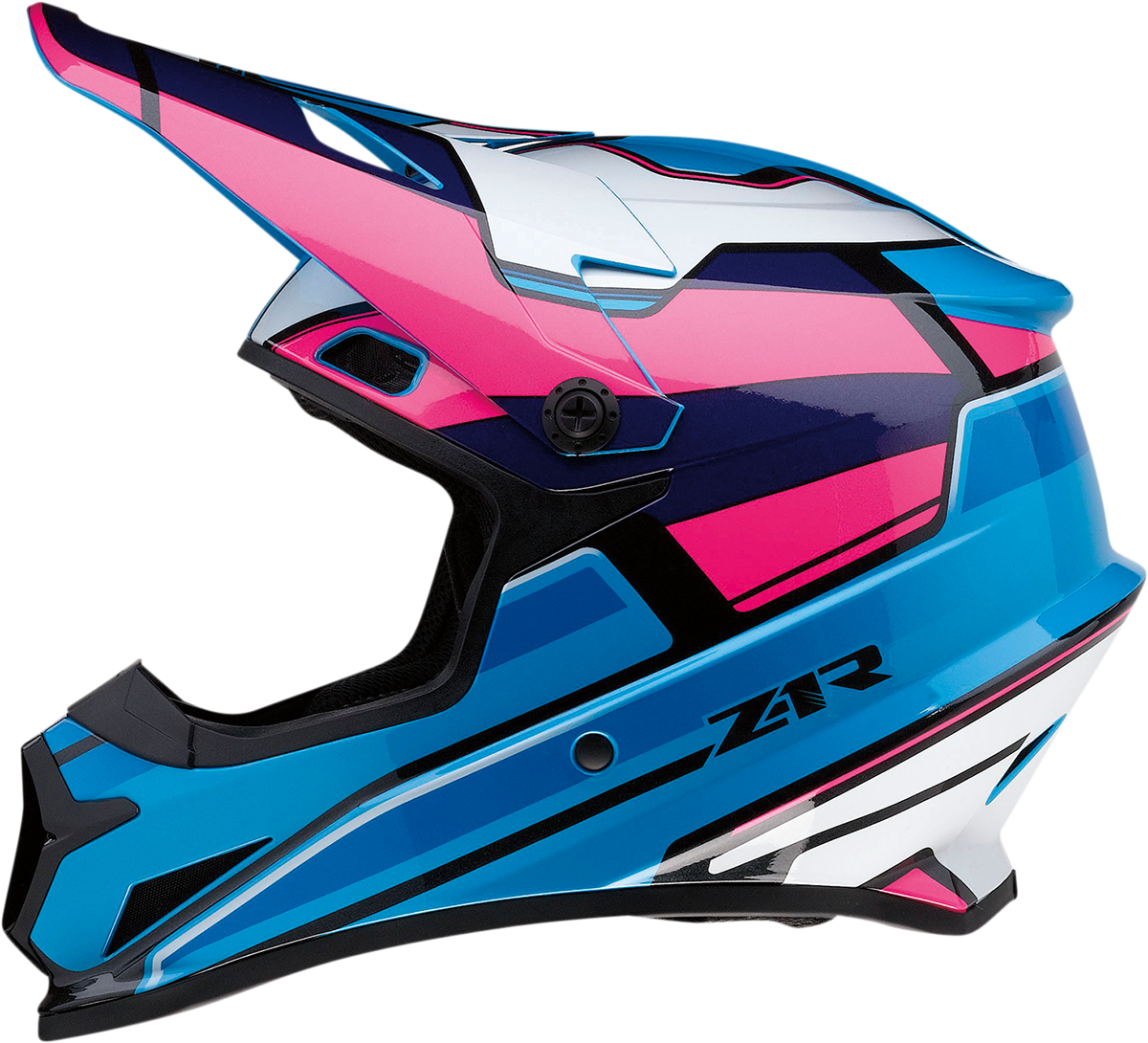 Z1R, Z1R Rise Helmet MC Pink/Blue 2XL - Injection Molded Polycarbonate Shell with Removable Moisture-Wicking Liner