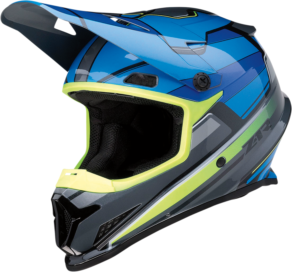 Z1R, Z1R Rise Motorcycle Helmet - Blue/Hi-Viz, 2XL, Part Number 0110-7197
