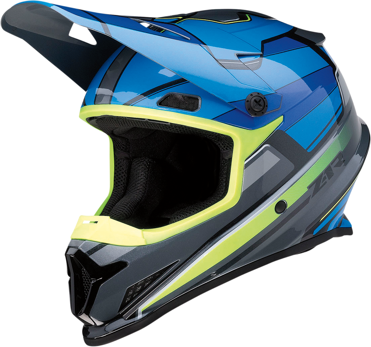 Z1R, Z1R Rise Motorcycle Helmet - Blue/Hi-Viz, 2XL, Part Number 0110-7197