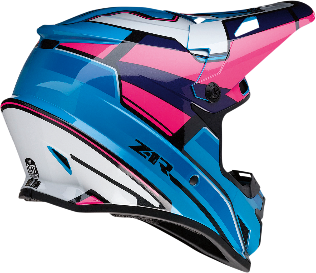 Z1R, Z1R Rise Helmet MC Pink/Blue 2XL - Injection Molded Polycarbonate Shell with Removable Moisture-Wicking Liner